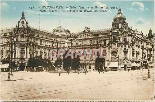 Ansichtskarte AK Wiesbaden Hotel Nassau mit der oberen Wilhelmstrasse