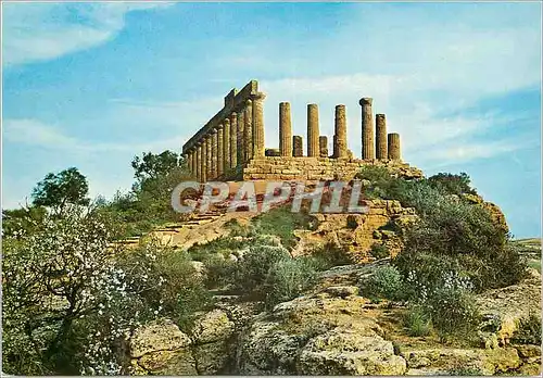 Moderne Karte Agrigento Temple de Junon et Lucinia