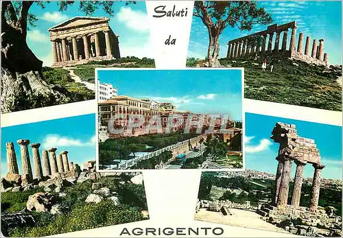 Moderne Karte Saluti da Agrigento Temple della Concordia