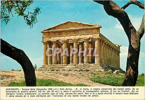 Moderne Karte Agrigento Temple della Concordia