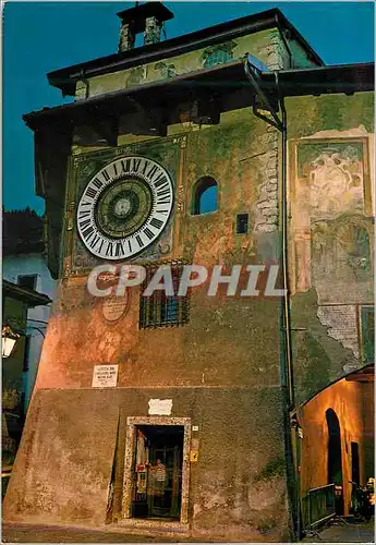 Cartes postales moderne Clusone Bg La Tour de l Horloge de Pietro Fanzago la nuit
