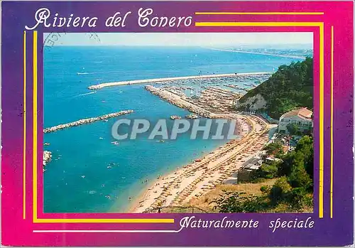 Moderne Karte Riviera del Conero an Vue de la plage et du port