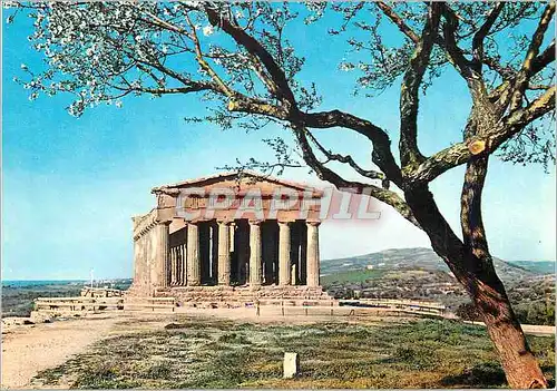 Moderne Karte Agrigento Temple de la Concorde et amandier en fleurs