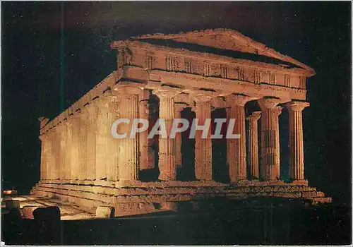 Cartes postales moderne Agrigento Temple de la Concorde de nuit