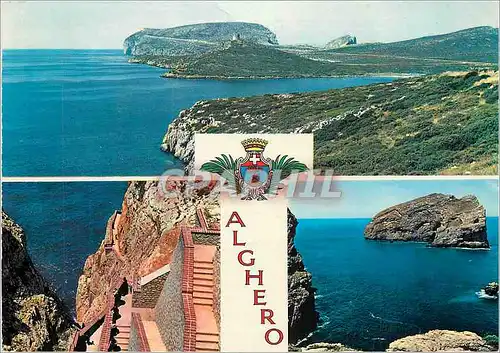 Moderne Karte Alghero Torre del Tromariglio e Capo Caccia Escala del Cabirol La Foradada