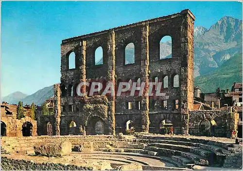 Moderne Karte Aosta Teatre Romain au fond le M Aemillus