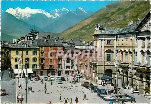 Cartes postales moderne Aosta Place Emilio Chanaux et le mont Rutor