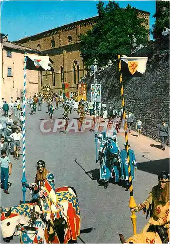 Moderne Karte Arezzo Glonira del Saracino Joute du sarrasin Defile Militaria