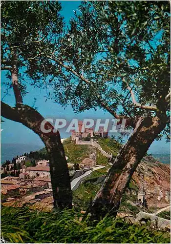 Moderne Karte Assisi La Rocca Maggiore vue de la Rocchicciola