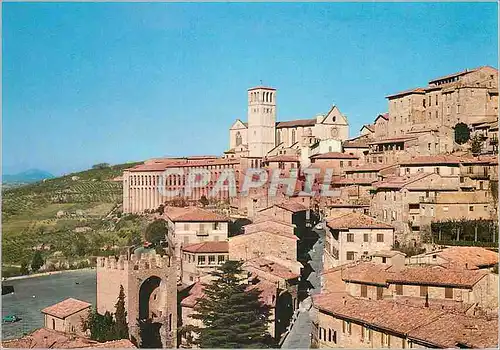 Cartes postales moderne Assisi Quartier de Porte St Pierre Basilique de St Francois et le Sacre Couvent