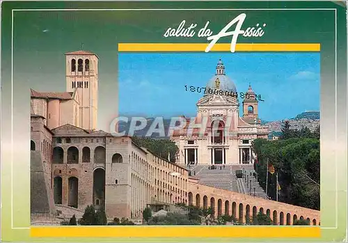 Moderne Karte Assisi Basilique de St Francois et Basilique de Ste Marie des Anges