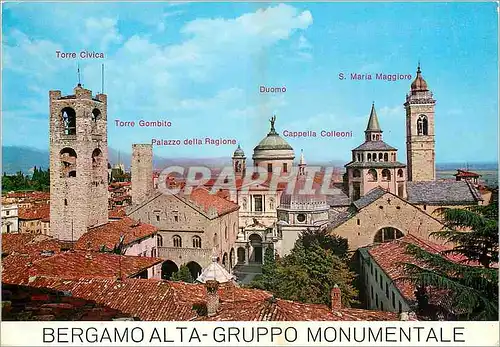 Moderne Karte Bergamo Alta Gruppo Monumentale