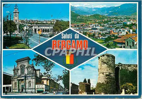 Cartes postales moderne Saluti da Bergamo Centro Panorama Stadio Chiesa S Agostino