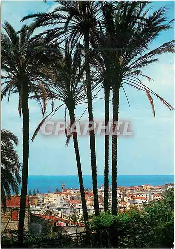 Moderne Karte Riviera dei Flori Bordighera Scorcio panoramico