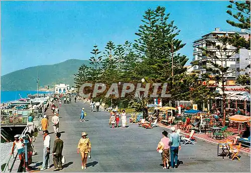 Moderne Karte Bordighera Riviera des Fleurs Promenade le long de la mers