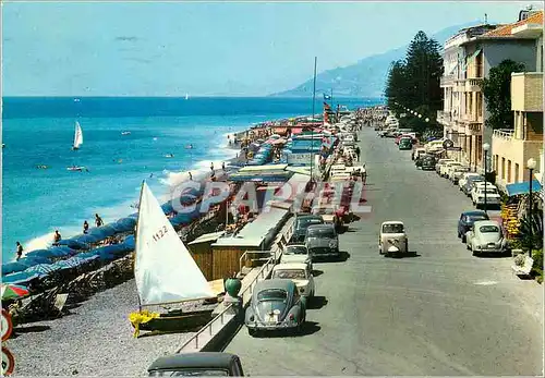 Moderne Karte Bordighera Promenade le long de la mer