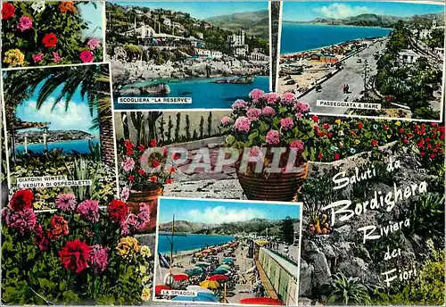 Moderne Karte Riviera dei Flori Grusse aus Bordighera