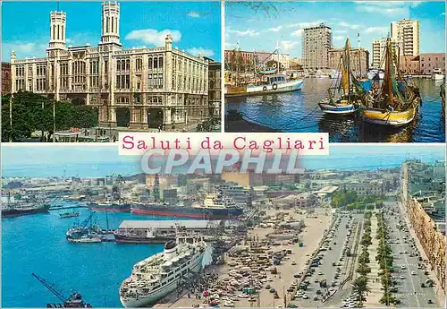 Cartes postales moderne Cagliari Il Porto et via Roma