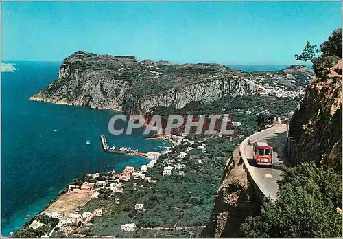 Moderne Karte Capri Panorama et route pour Ancapri