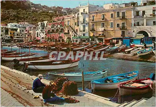 Moderne Karte Capri La grande Marine Bateaux de peche