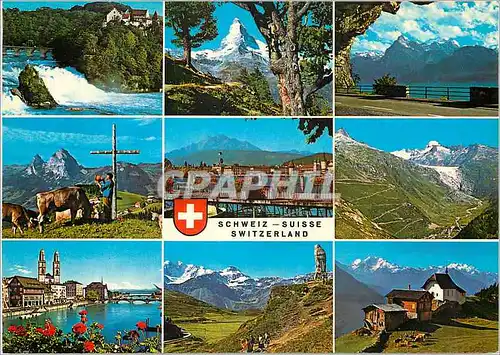 Cartes postales moderne Suisse rheinfall matterhorn axenstrasse