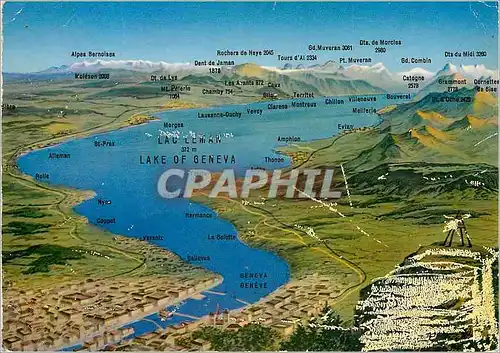 Cartes postales moderne Lac Leman panorama du lac Leman depuis Geneve