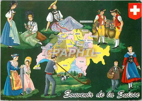 Moderne Karte Suisse souvenir