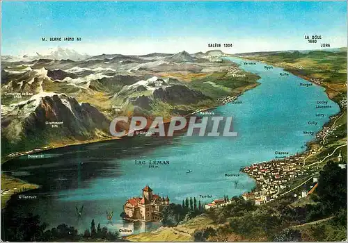 Cartes postales moderne Lac Leman lago di ginerva genfersee lake of genova