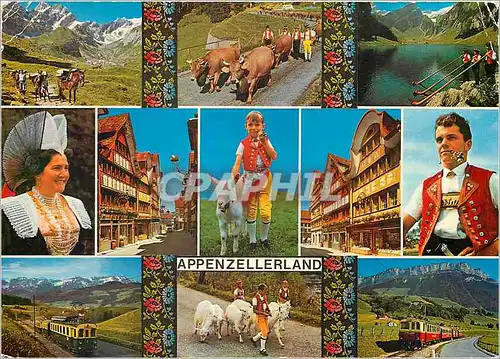 Cartes postales moderne Appenzellerland Chevre Train