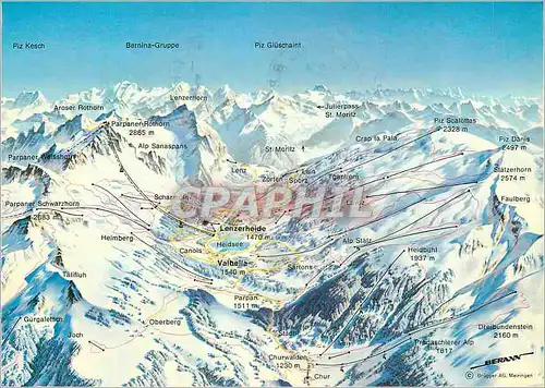 Cartes postales moderne Lenzeheide valbella Graubunden Schweiz 1500 3000 m