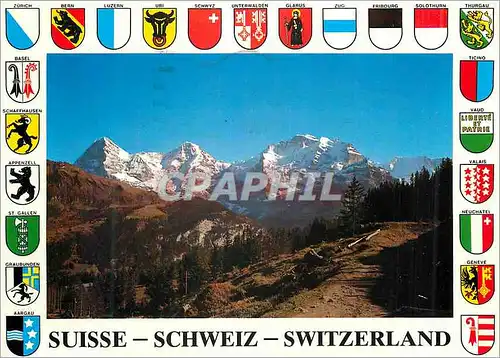 Cartes postales moderne Lac Leman Suisse eiger Monch und Jungfrau