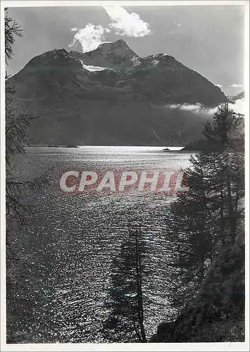 Cartes postales moderne Sonnenglitzern im silsersee blick auf piz della margna