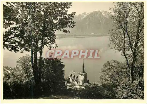 Cartes postales moderne Montreux Eglise de Glion Lac Leman et le Grammont