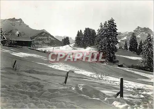 Moderne Karte Villars Les Dents de Morcles et les Dents du Midi