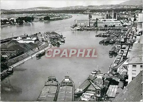 Cartes postales moderne Basel Tellansich des Rheinhafens Bateaux