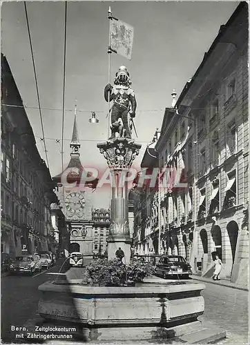 Moderne Karte Bern Zeitglockenturm mit Zahringerbrunnen