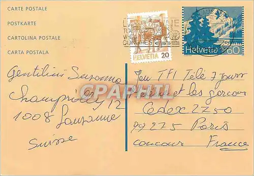 Entier Postal Suisse 1993 pour Paris