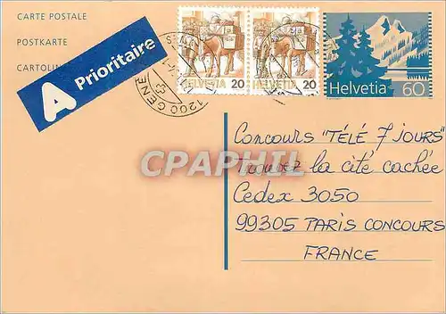 Entier Postal Suisse 1994 pour Paris