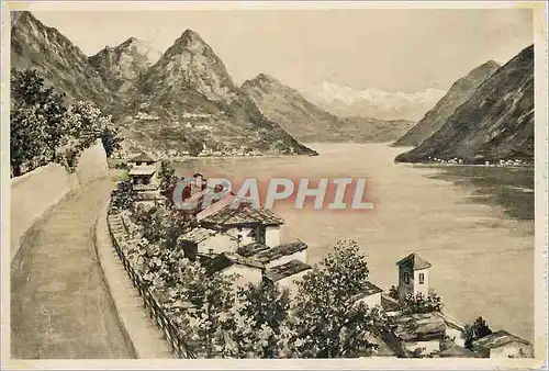 Cartes postales moderne Gandria e Monti della Valsolda Lago di Lugano