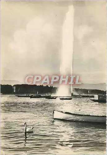 Cartes postales moderne Geneve Le Jet d'eau de 90 metres et la rade