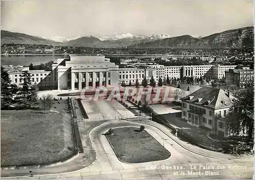 Cartes postales moderne Geneve Le palais des Nations et le Mont-Blanc