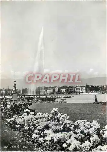 Cartes postales moderne Geneve Quai et jet d'eau