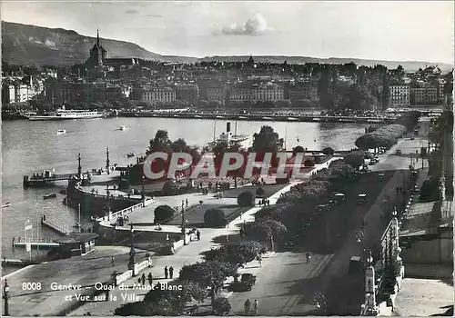 Moderne Karte Geneve Quai du Mont-Blanc et Vue sur la Ville