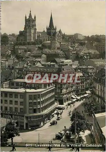 Cartes postales moderne Lausanne (Suisse) Vue sur la Ville et la Cathedrale