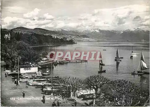 Cartes postales moderne Lausanne-Ouchy le Port et Alpes Voudoises