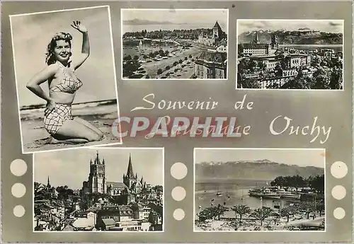 Moderne Karte Lausanne Souvenir de Lausanne Ouchy