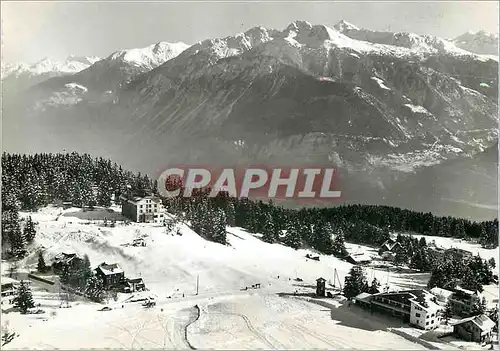 Moderne Karte Montana-Vermala Hotels du Parc et du Lac avec les Alpes Valaisannes