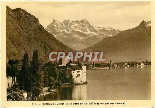 Cartes postales moderne Montreux Chateau de Chillon et les Dents-du-Midi