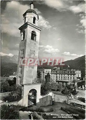 Cartes postales moderne St Moritz Der schieie Turm und das Kuim-Hotel