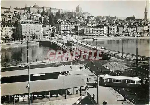 Cartes postales moderne Zurich Bahnhofplatz Tramway